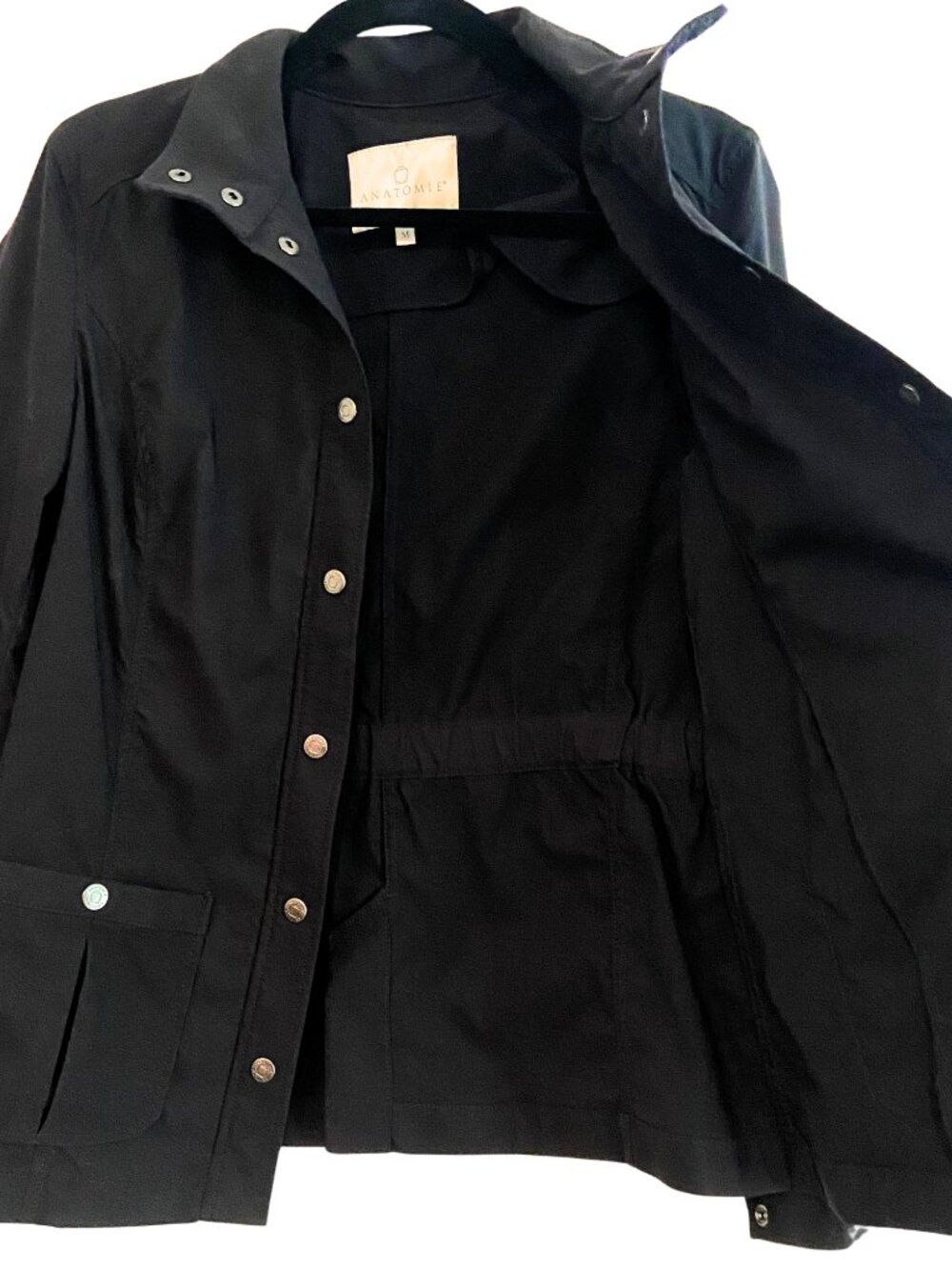 Anatomie Women's Jane Snap Button Jacket Charcoal Gray Windbreaker Travel Sz M - Picture 5 of 11